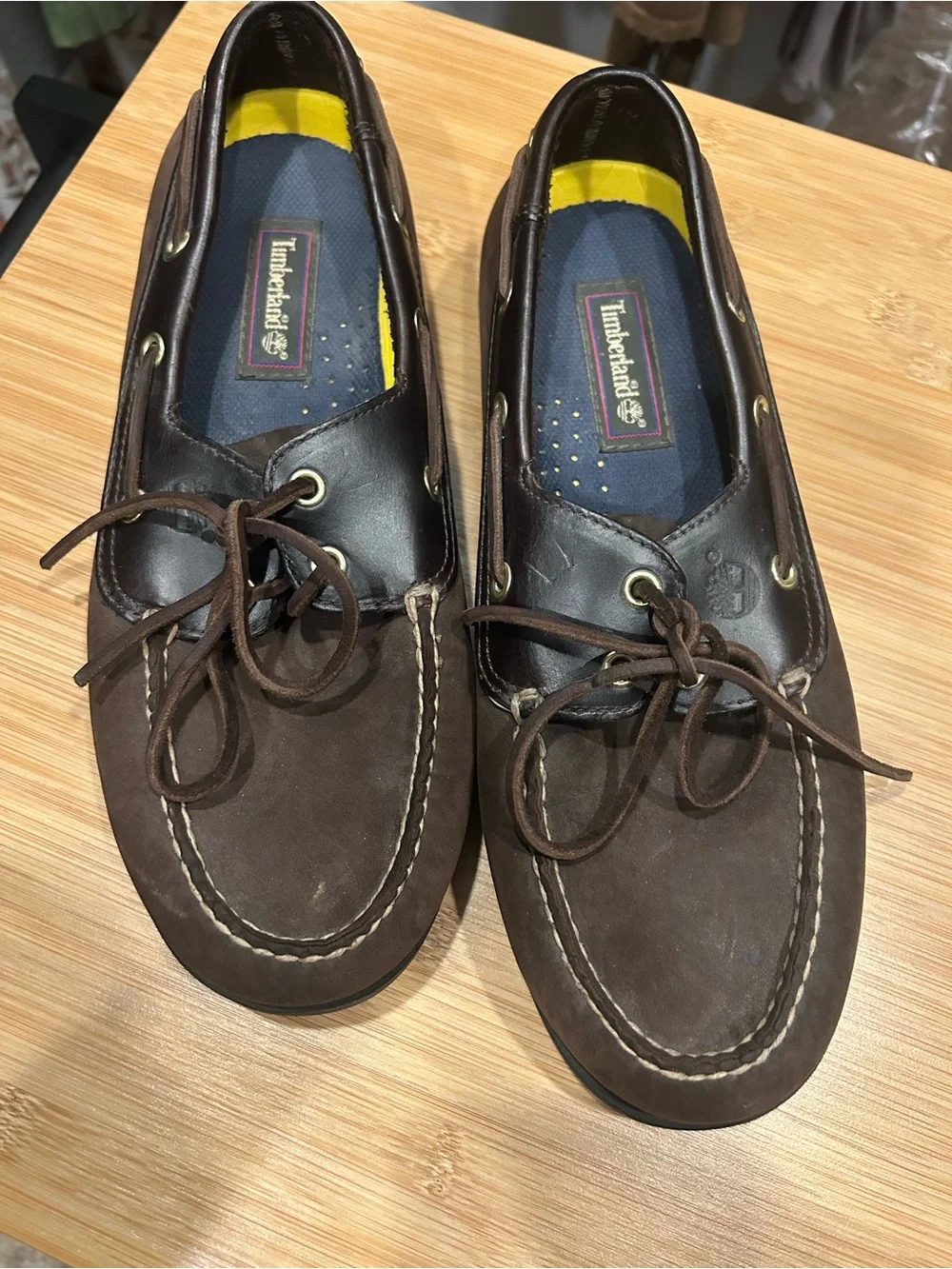 Timberland Men’s Real Leather Boat Shoes Brown Heritage Preppy Nautical Loafers